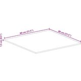  Mizna plošča 80x80x1,5 cm kvadratna trden predelan les, (22094702) | Shoptok.si