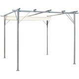  Pergola s pomičnim krovom krem bijela 3 x 3 m čelična Cijene