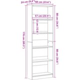  Polica Crni hrast 60 x 24 x 176 cm Konstruirano drvo | shoptok.hr
