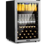 Klarstein Beersafe 5XL, hladilnik, 148 litrov, 3 police, panoramska steklena vrata, nerjaveče jeklo | Shoptok.si