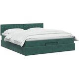  Krevet od pjene s madracem i LED-om Tamnozelena 160 x 200 cm - Tamnozelena 160 x 200 cm Kristal s dugmadima | shoptok.hr