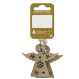  Okrasek za božično drevo (angelček, 6,5 cm, les, natur, 2 kosa) | Shoptok.si