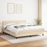 The Living Store Box spring postelja z vzmetnico krem 160x200 cm blago - Box Spring Postelja, (21512353) Cene
