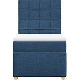  Krevet s oprugama i madracem plavi 100 x 200 cm od tkanine | shoptok.hr