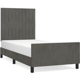 vidaXL Posteljni okvir z vzglavjem temno siv 100x200 cm žamet, (20735741) Cene