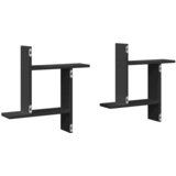  Zidne police 2 kom crne 50 x 12 x 50 cm od konstruiranog drva | Eponuda.com