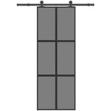 vidaXL Klizna vrata s priborom 76 x 205 cm kaljeno staklo i aluminij | shoptok.hr