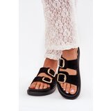 Boto Women's Platform Sandals With Golden Buckles Black Verena | ePonuda.com