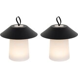 QAZQA Set van 2 tafellampen zwart incl. LED 3-staps dimbaar oplaadbaar - Ivan Cene