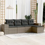 Maison Chic Seti vrtnega pohištva - Vrtna garnitura - Vrtni pohištvo set 5-delna z blazinami siv poli ratan, (21815273) | Shoptok.si