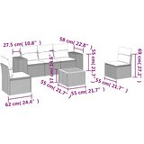  6-dijelni set vrtnih sofa s jastucima crni od poliratana | shoptok.hr