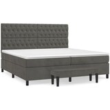  Krevet s oprugama i madracem tamnosivi 200x200 cm baršunasti | shoptok.hr