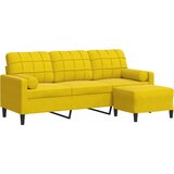 Maison Chic kavč - Sofa - Kanape trosed s stolčkom za noge rumen 180 cm žamet, (21727805) Cene
