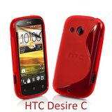  Gumijasti / gel etui S-Line za HTC Desire C - rdeči Cene