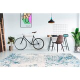 Kayoom RAVNO TKANA PREPROGA Galaxy 725 Creme / Blau 80/150 cm tkano modra, krem barve | Shoptok.si