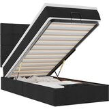 Maison Chic Otomanski Posteljni okvir - Enojna postelja - Postelja za odrasle z vzmetnico črn 90x200 cm blago-J2223, (21759132) | Shoptok.si