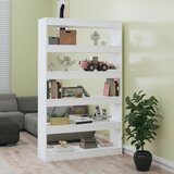 The Living Store Knjižna omara/pregrada visok sijaj bela 100x30x166 cm - Knjižna Omara, (21436993) | Shoptok.si