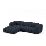 Micadoni Temno modra kotna sedežna garnitura iz šenilje (levi kot/z ležalnikom) Lupine – | Shoptok.si