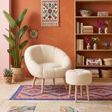 Atelier Del Sofa fotelja sa taburom Lida, krem Cene