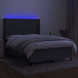  Box spring postelja z vzmetnico LED temno siva 140x200 cm blago, (20930206) | Shoptok.si