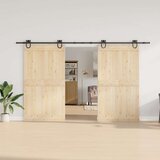  Komplet opreme za drsna vrata 366 cm jeklo črne barve, (22046911) | Shoptok.si