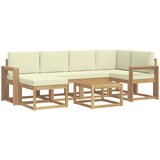  Set vanjskih sofa 7 kom. Bijela i krem Čvrsto drvo akacije | shoptok.hr