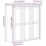 vidaXL Visoka omara BODO bela in rjava 115,5x43x200,5cm cm borovina | Shoptok.si