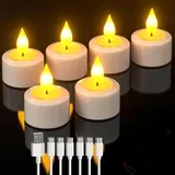 6x polnilne LED čajne svečke USB-C