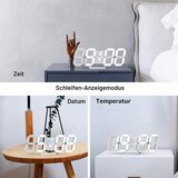 Deeyaple LED digitalna stenska ura 25 cm bela | Shoptok.si