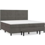  Krevet s oprugama i madracem tamnosivi 200x200 cm baršunasti | shoptok.hr