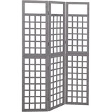 vidaXL 3-delni paravan/mreža iz lesa jelke sive barve 121x180 cm Cene