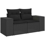 vidaXL 6-dijelni set vrtnih sofa s jastucima crni od poliratana | shoptok.hr