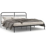  Metalni okvir za krevet s uzglavljem crni 193x203 cm | shoptok.hr