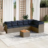 vidaXL 8-dijelni set vrtnih sofa od poliratana s jastucima sivi | shoptok.hr
