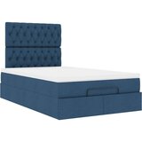 vidaXL Otomanski okvir kreveta s madraca plavi 120x200cm od tkanine | shoptok.hr