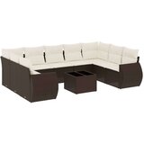 vidaXL 10-dijelni set vrtnih sofa od poliratana s jastucima smeđi | shoptok.hr