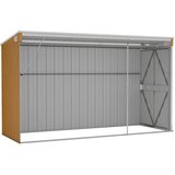  Zidna vrtna kućica smeđa 118x288x178 cm pocinčani čelik | shoptok.hr