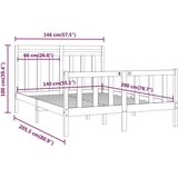  Okvir za krevet od masivne borovine 140 x 200 cm | shoptok.hr