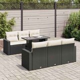 vidaXL 7-dijelni set vrtnih sofa od poliratana s jastucima crni | shoptok.hr