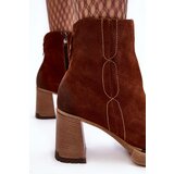 Boto Women's Suede Boots On Heel Brown Lemar Remilda | Shoptok.si