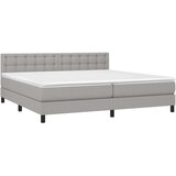  Krevet box spring s madracem LED svjetlosivi 200x200 cm tkanina | shoptok.hr