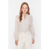 Trendyol Beige Embroidered Detailed Shirt Cene