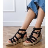 D/CEO Black espadrille slides with a bow Luvis | ePonuda.com