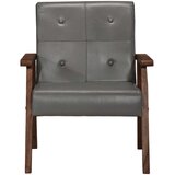  Fotelja od prave kože siva | Shoptok.si