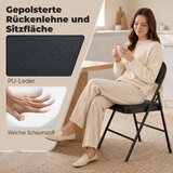  Set od 4 sklopive stolice metalne noge umjetna koža crna | shoptok.hr