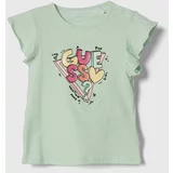 Guess Kratka majica za dojenčka zelena barva
