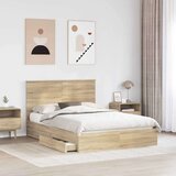  Postelja s shranjevanjem z vzglavjem Sonoma hrast 140 x 200 cm, (5000105929) | Shoptok.si