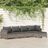 Maison Chic Seti vrtnega pohištva - Vrtna garnitura - Vrtni pohištvo set 5-delna z blazinami siv poli ratan, (21818638) | Shoptok.si