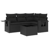  The Living Store Vrtna sedežna garnitura 5-delna z blazinami črn poli ratan - Vrtna Sedežna Garniture, (21465534) | Shoptok.si