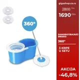 samorotirajući brisko 360° sa 3 krpe u setu